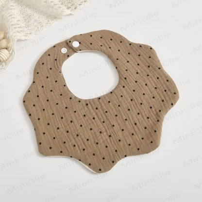 Cotton Muslin Skin-friendly Absorbent Bib 1 Piece - Dot - 0-24M - image 3