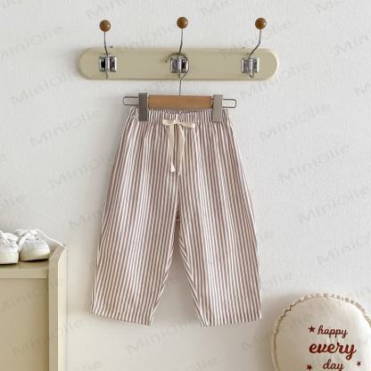 Baby Toddler Striped Bow Pants - Khaki - 5-6T - image 7