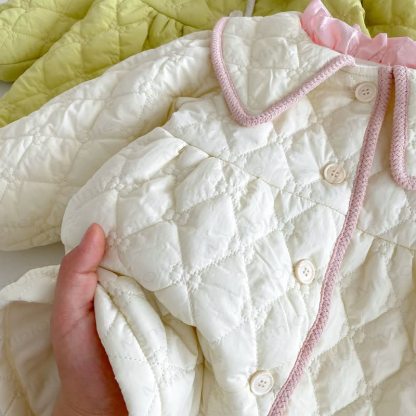  Baby Girl Solid Color Sweet Lapel Outerwear - image 7