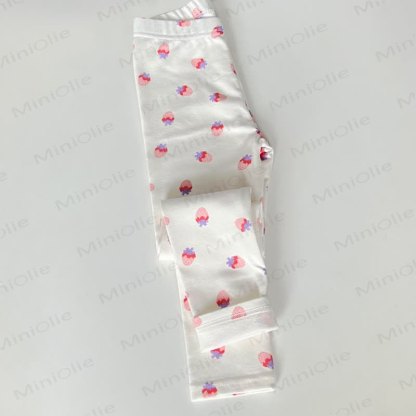 Toddler Kid Girl Leggings - White Strawberry - 14Y - image 6