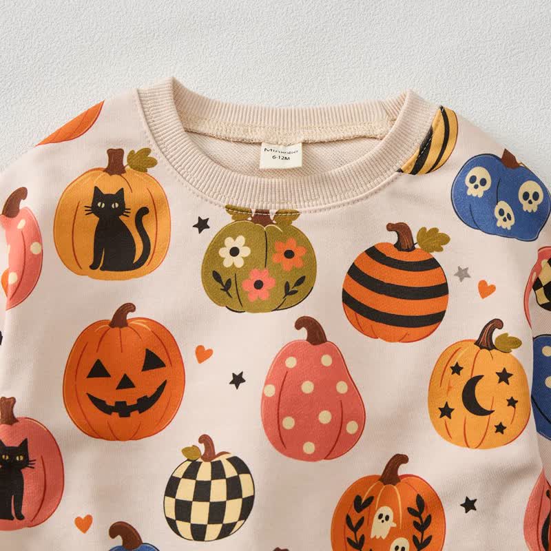Baby Pumpkin Ghost Cat Print 2-piece Set - image 3