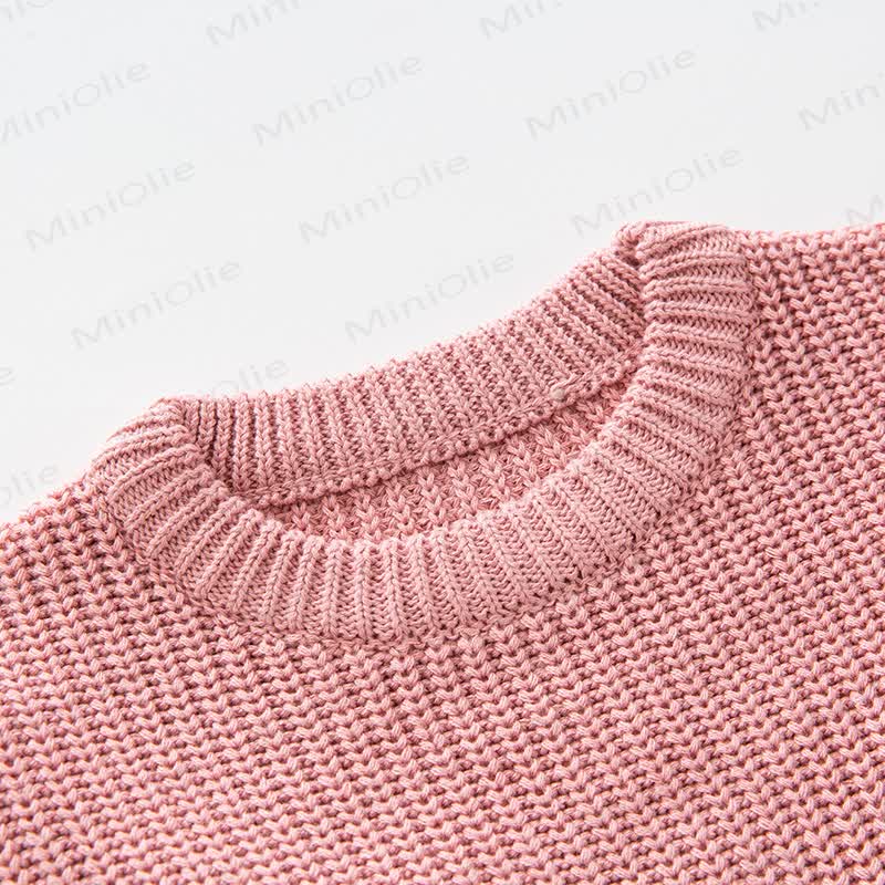 Baby Knitted Solid Color Simple Sweater - image 4