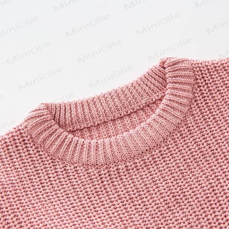 Baby Knitted Solid Color Simple Sweater - image 4