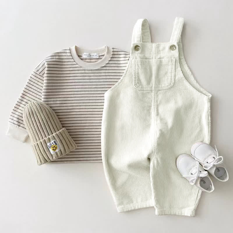 Baby Flower Corduroy Denim Pocket Overalls - image 6