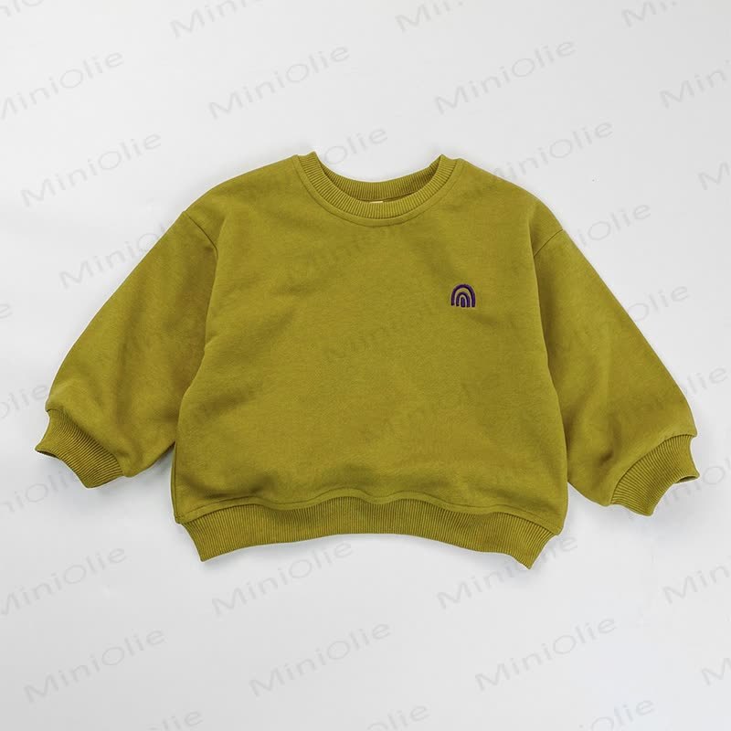 Toddler Round Neck Embroidered Sweatshirt - Green - 8Y - image 5