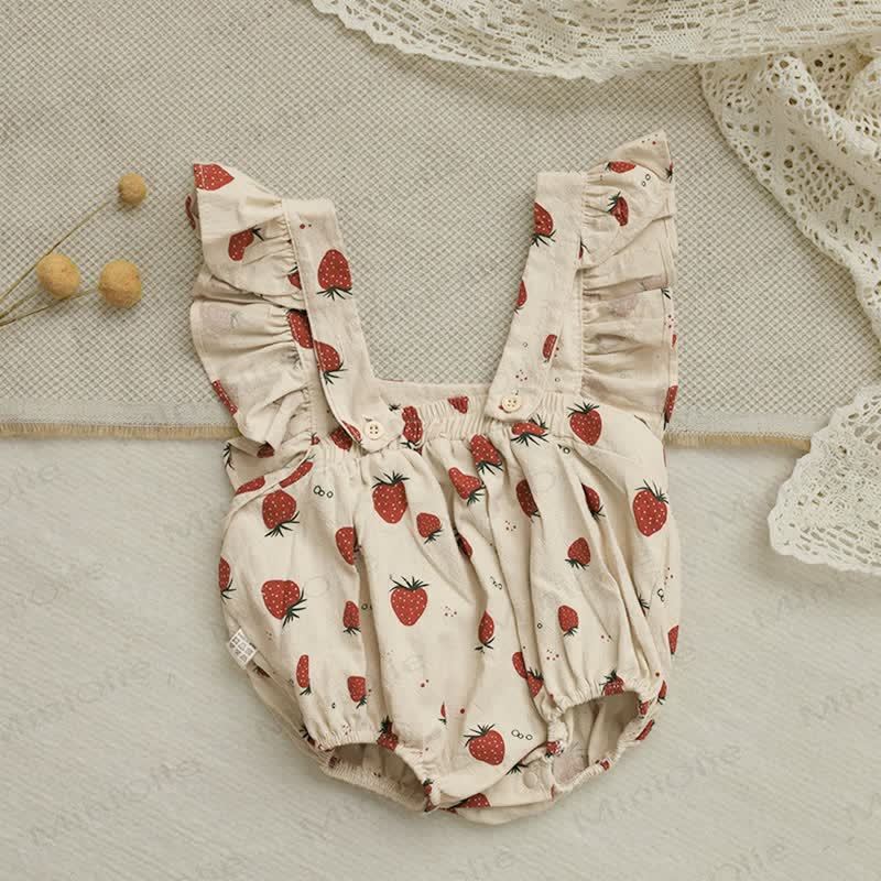 Baby Strawberry Ruffle Vintage Bodysuit - image 3
