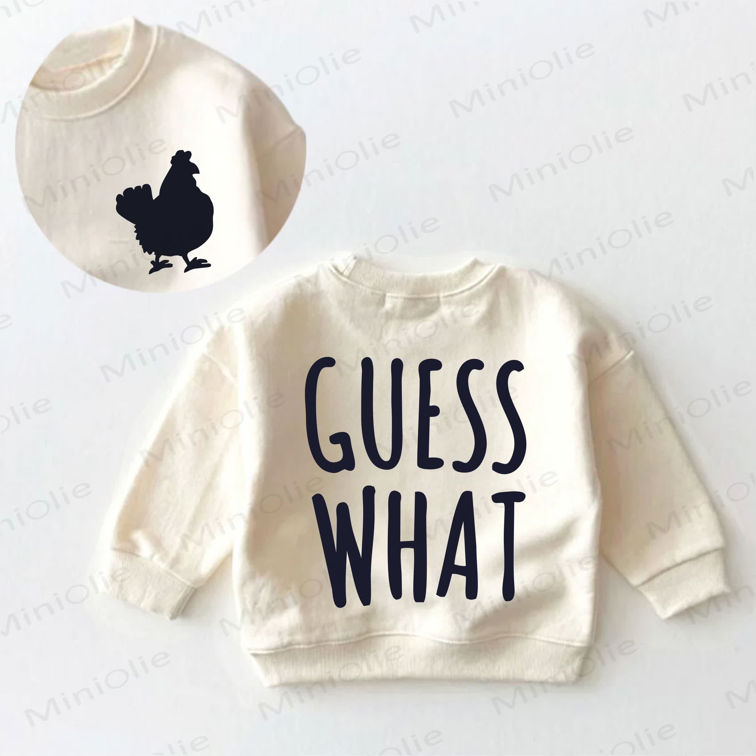 GUESS WHAT Baby Toddler Sweatshirt - Cream - 3-5T - image 1