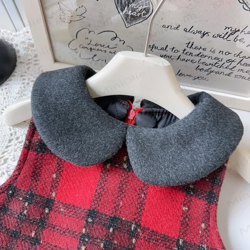 Toddler Girl Bow Plaid Sleeveless Dress & Grey Outerwear - image 17