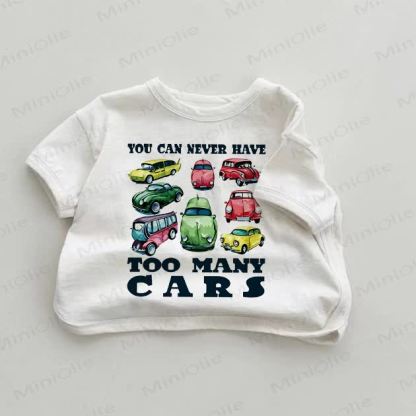 YOU CAN NEVER HAVE TOO MUCH CARS Baby White Vehicle Print T-shirt - White - 18-24M - image 1