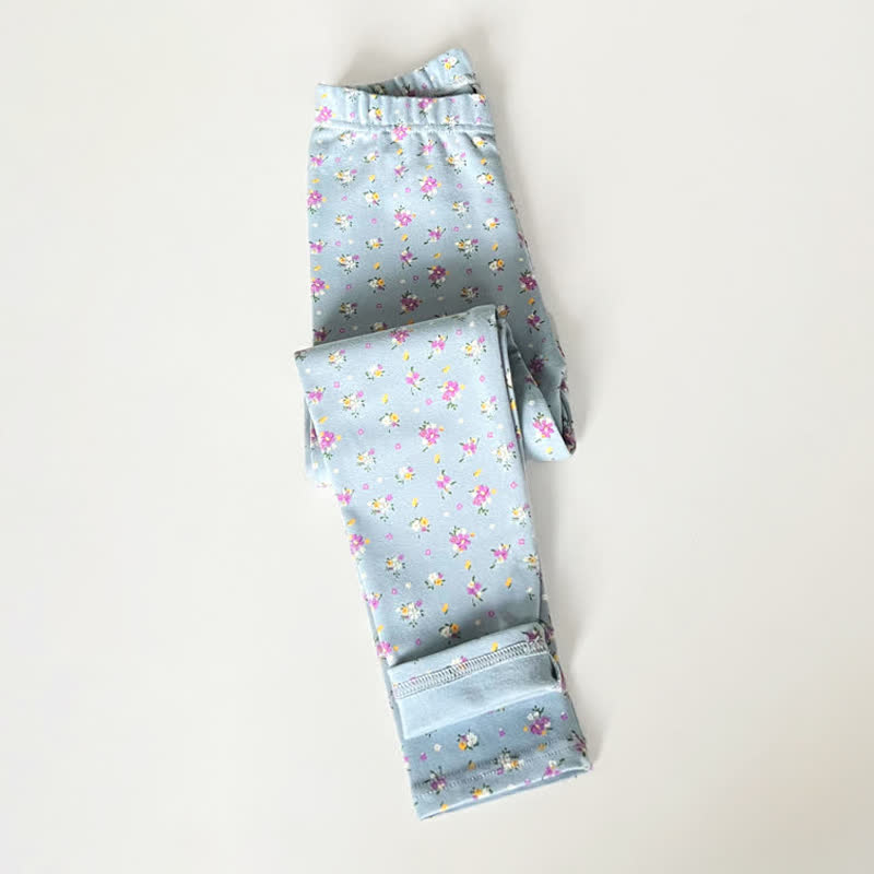 Toddler Kid Girl Leggings - Blue Flower - 14Y - image 8