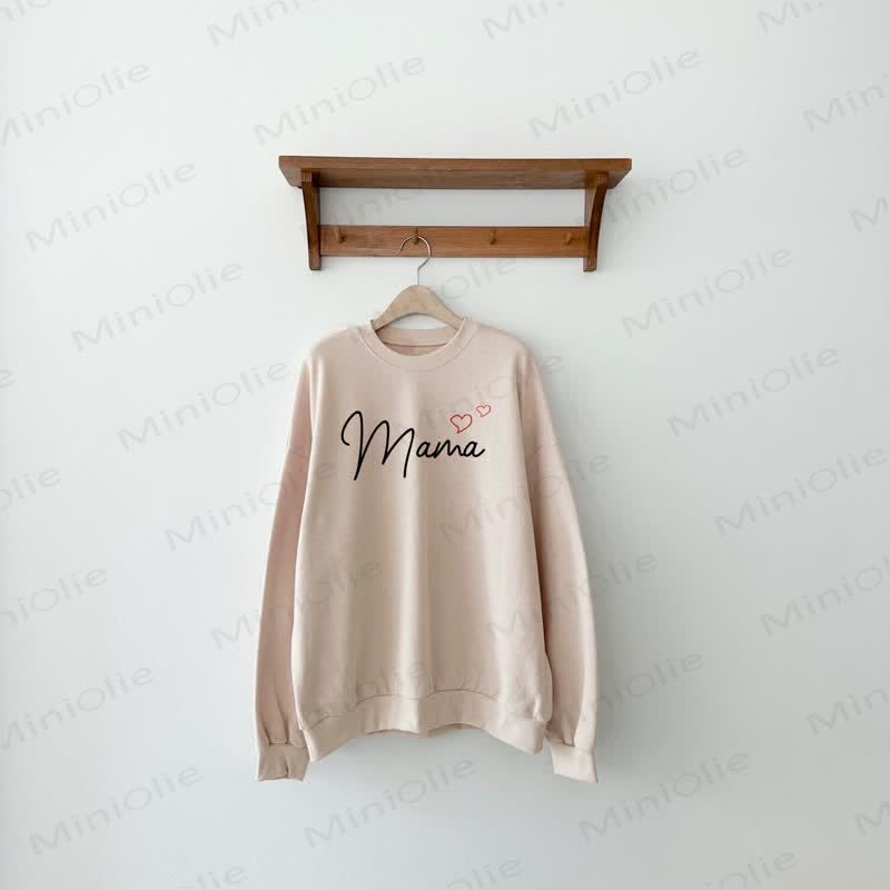 MAMA/MINI Mommy and Me Sweatshirt/Set - Beige - Mom Sweatshirt: XL - image 3