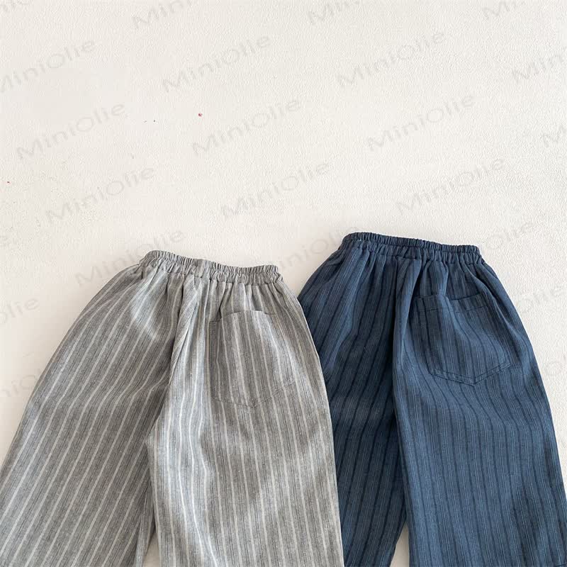 Baby Toddler Striped Linen Loose Pants - image 10