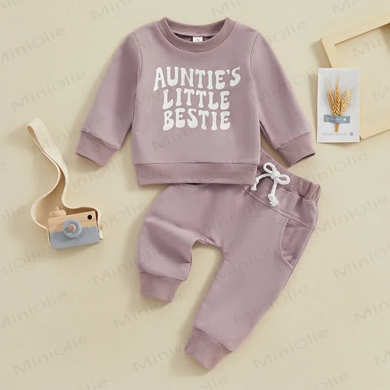 AUNTIE'S LITTLE BESTIE Baby 2-Piece Set - Purple - 2-3T - image 1