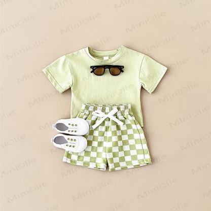 Baby 2-Piece Soft Checkerboard Sweatsuit Set - image 4