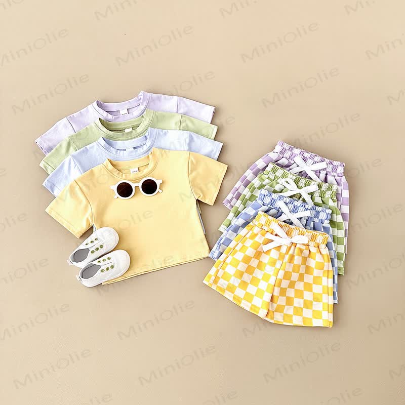 Baby 2-Piece Soft Checkerboard Sweatsuit Set - image 1