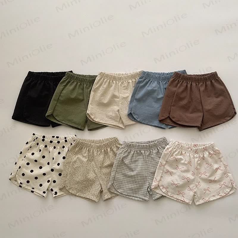 Baby Toddler Bow Plaid Linen Shorts - image 1