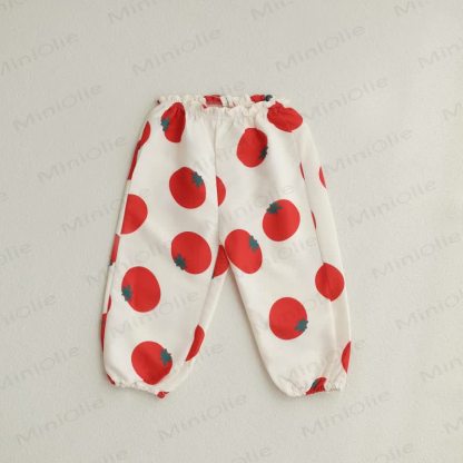 Toddler Tomato Dots Flower Plaid Pants - Tomato - 6-7T - image 8