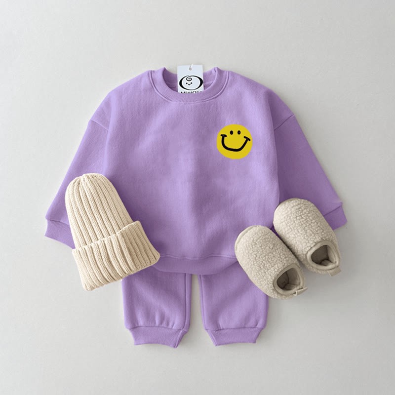 Baby Simple Smile Sweatsuit Set - Purple - 2-3T - image 10