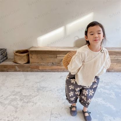 Toddler Retro Flower Loose Pants - image 18