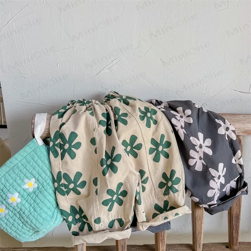 Toddler Retro Flower Loose Pants - image 1