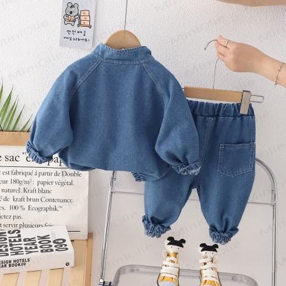 Toddler 2-Piece Zipper Denim Cool Set - image 2