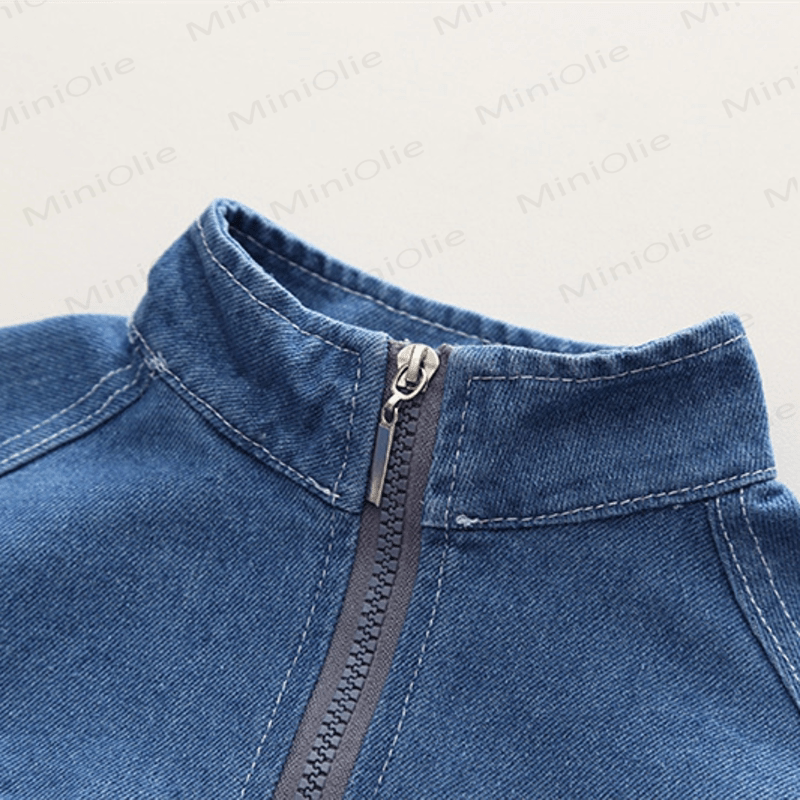 Toddler 2-Piece Zipper Denim Cool Set - image 3