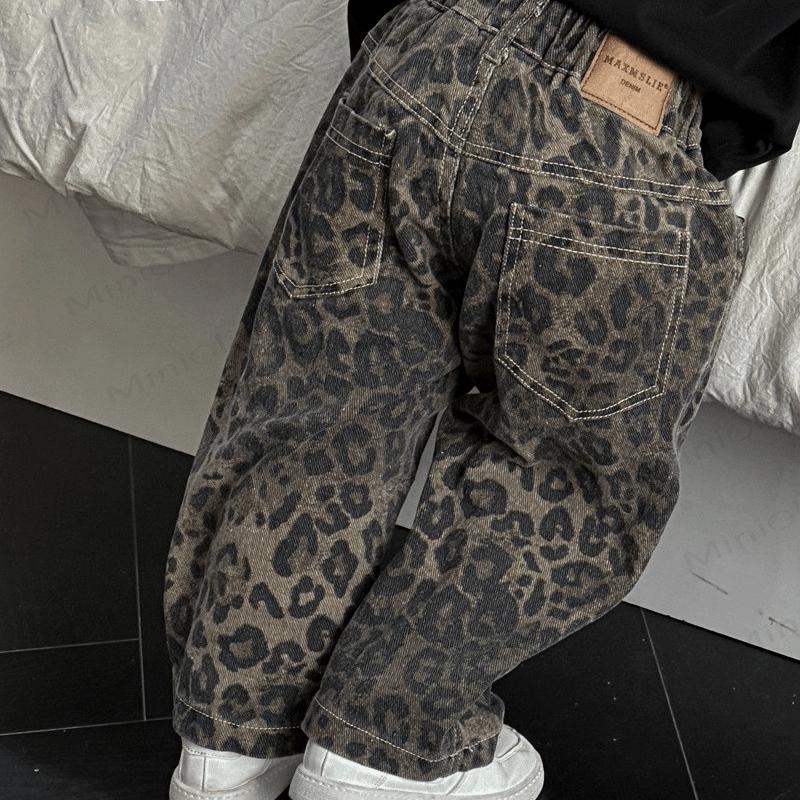 Kid Boy Leopard Print Jeans Pants - Leopard Print - 10Y - image 1