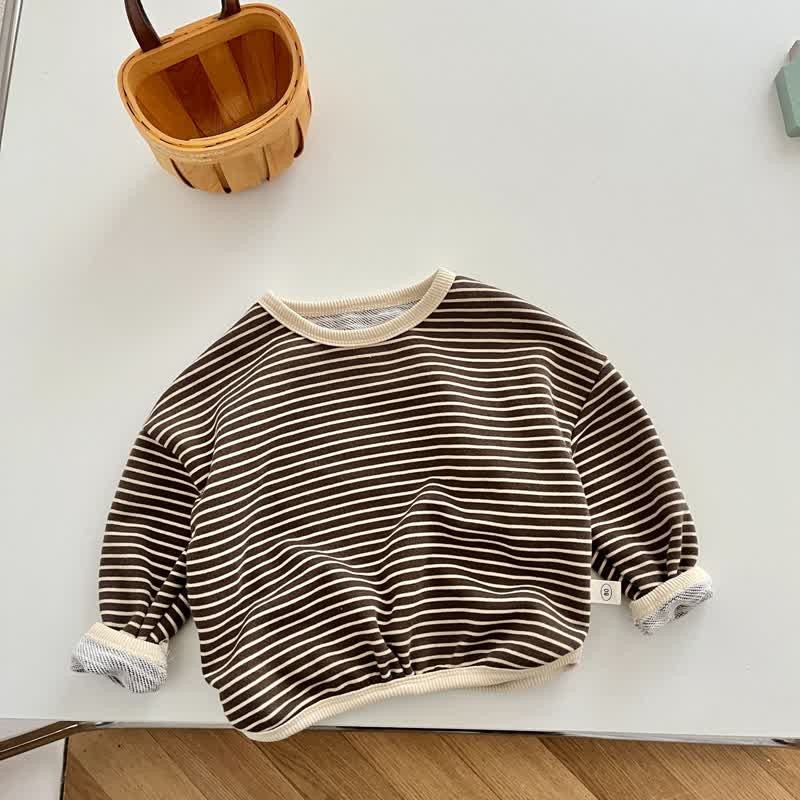 Baby Toddler Simple Striped Casual T-shirt - Brown - 5-7T - image 10