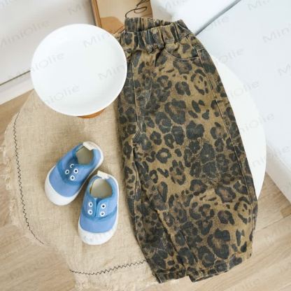 Kid Boy Leopard Print Jeans Pants - image 4