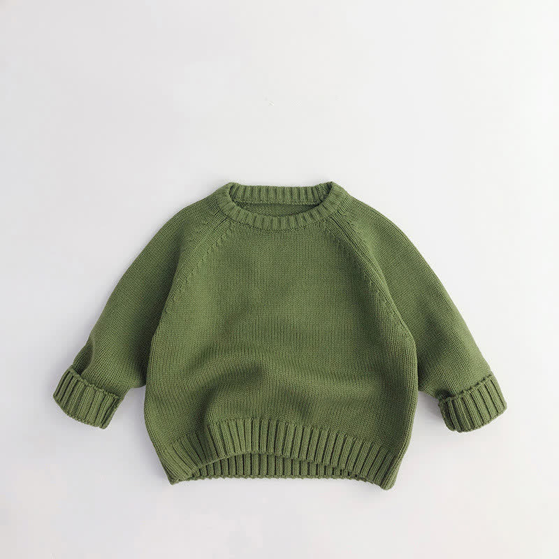 Toddler Solid Color Loose Relax Sweater - Green - 8Y - image 18