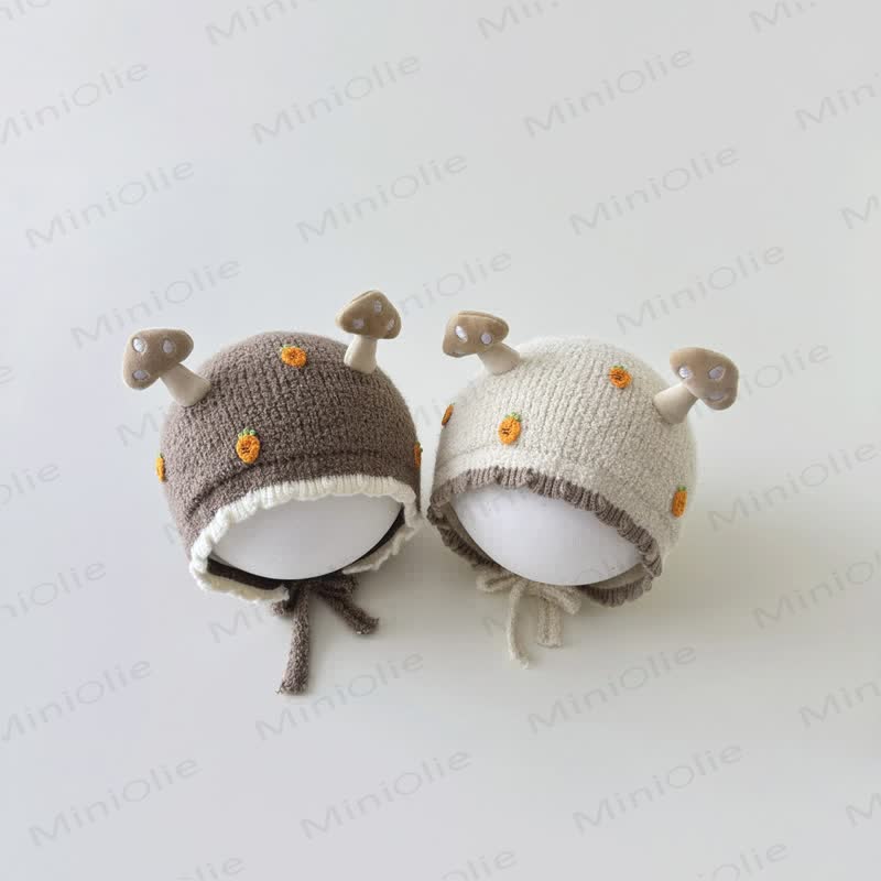 Baby Mushroom Strawberry Lovely Knit Bonnet - image 3