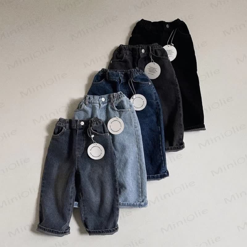 Baby Denim Solid Color Fashion Pants - image 1