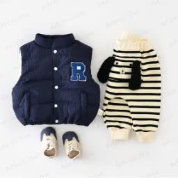 R Baby Toddler Letter Cotton Padded Vest - image 17 - image 18