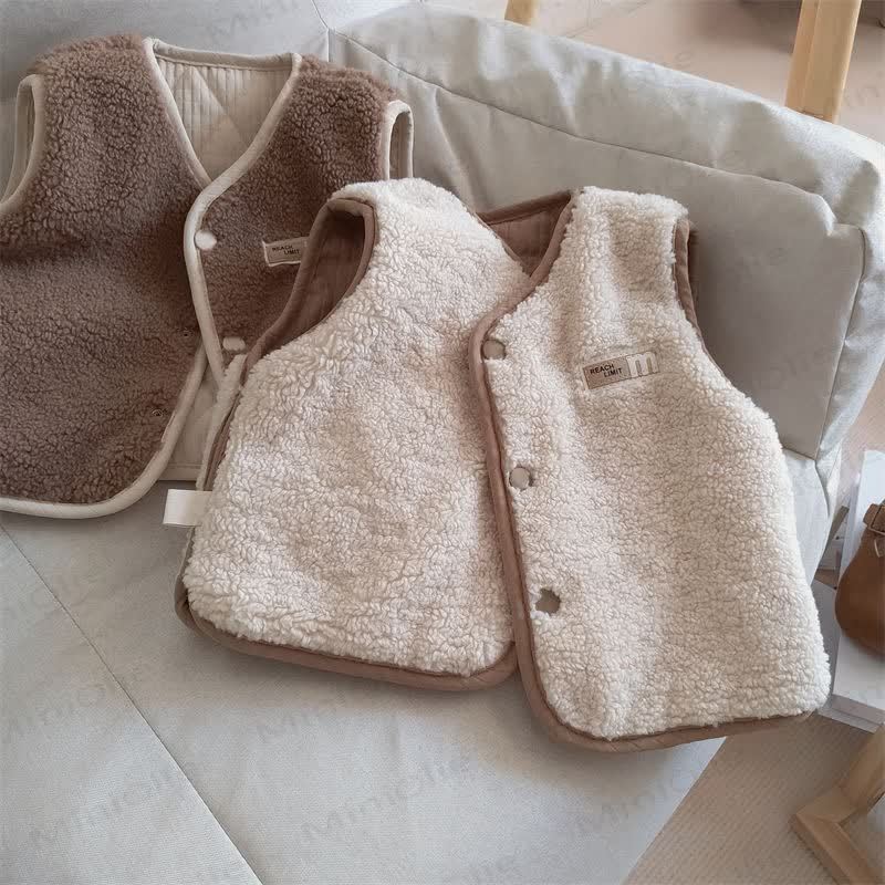 Baby Toddler Solid Color Fleece Vest Jacket - image 1