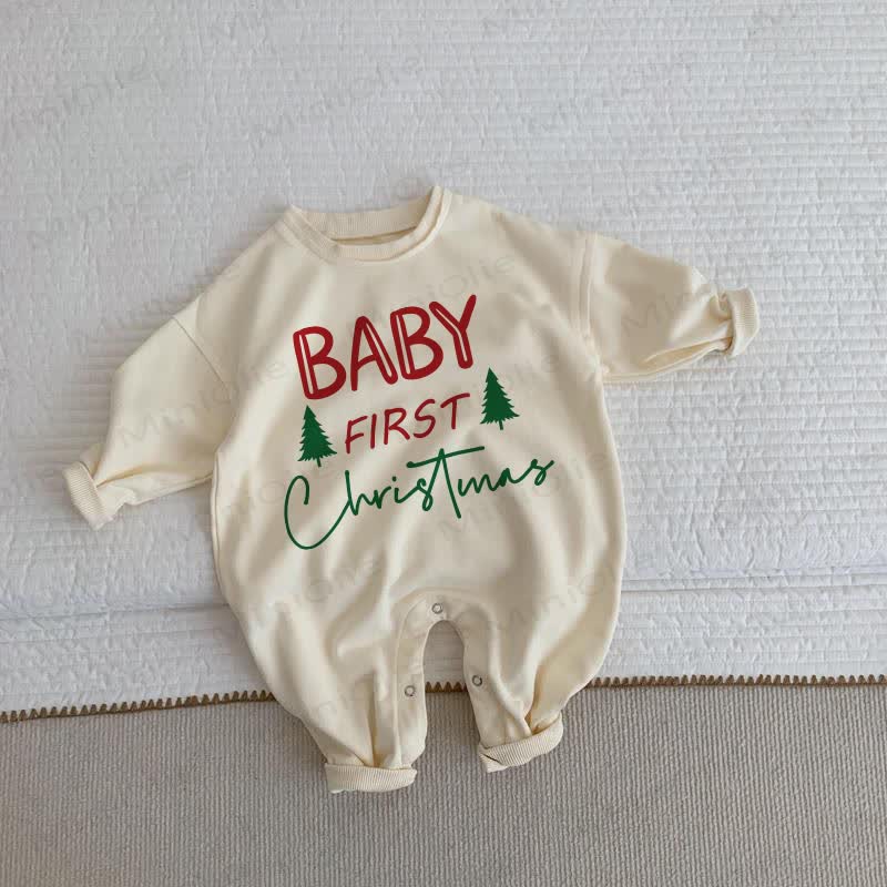 BABY FIRST CHRISTMAS Beige Romper - Beige - 2-3T - image 1