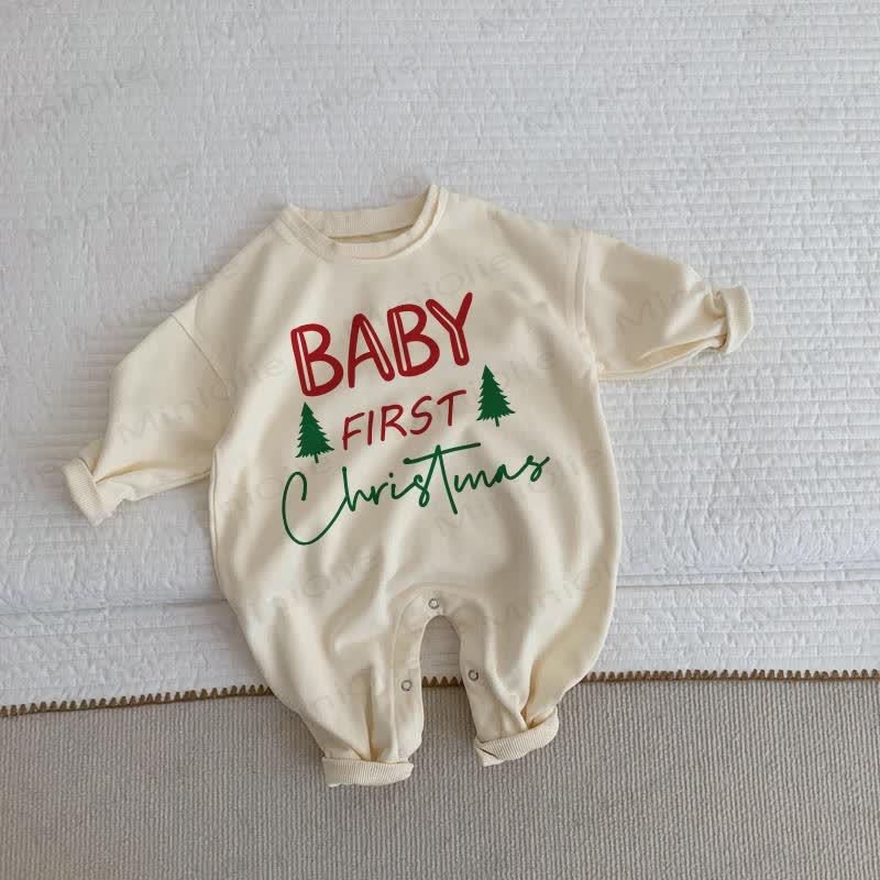 BABY FIRST CHRISTMAS Beige Romper - Beige - 2-3T - image 1