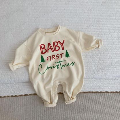 BABY FIRST CHRISTMAS Beige Romper - Beige - 2-3T - image 1