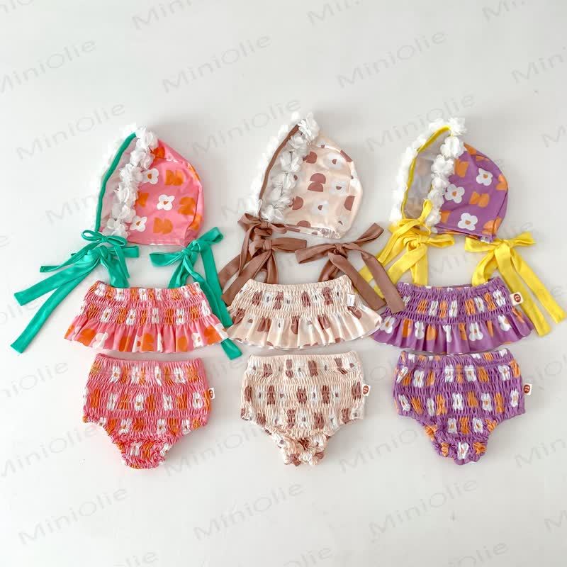 Baby Girl One-piece/2-piece Swimsuit with Hat - image 1