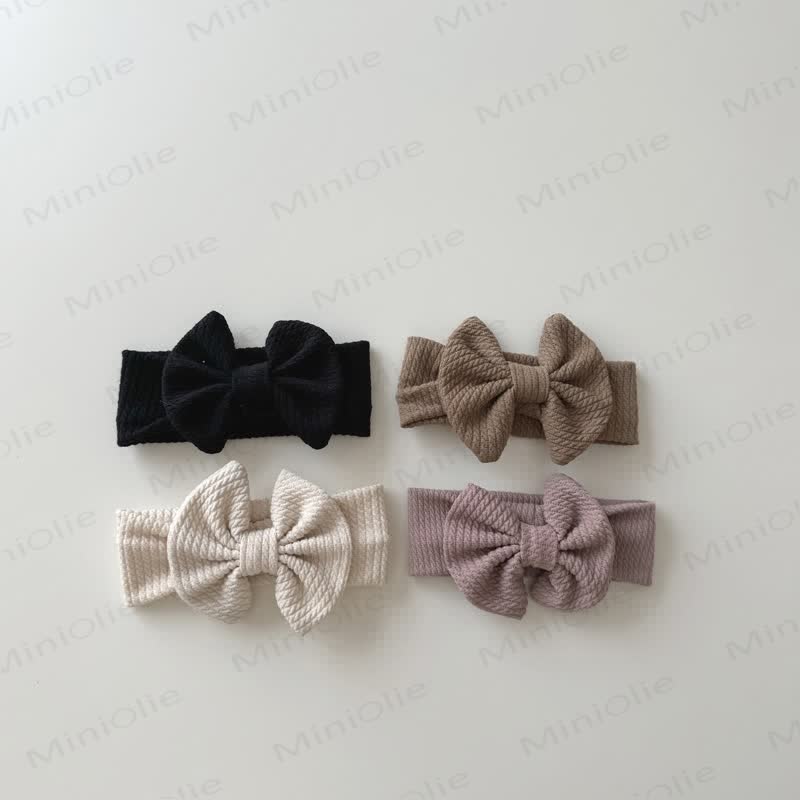 Baby Newborn Solid Color Bowknot Headband - image 2