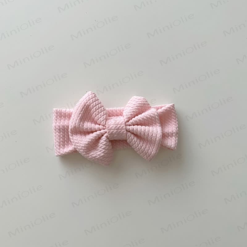 Baby Newborn Solid Color Bowknot Headband - Pink - 0-12M - image 6