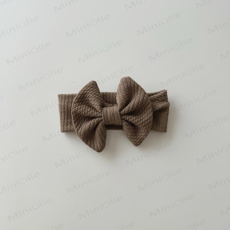Baby Newborn Solid Color Bowknot Headband - Khaki - 0-12M - image 10