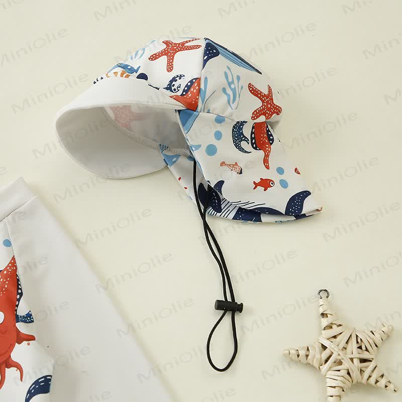 Baby Toddler Boy Dinosaur Shark Swimsuit with Hat - image 11