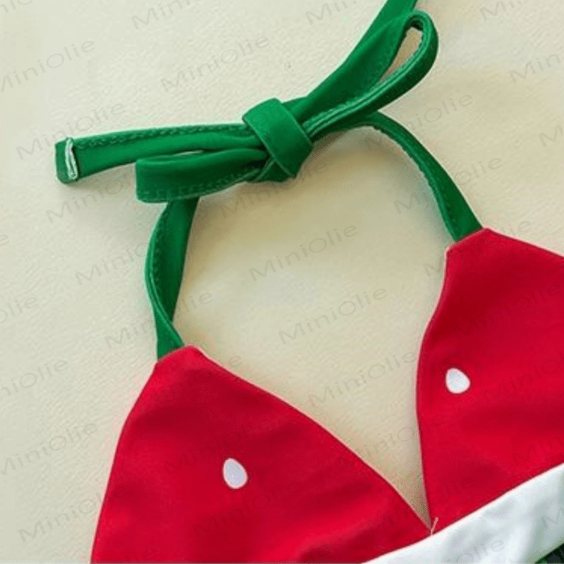 Baby Girl Watermelon 2-piece Swimsuit with Hat - image 2