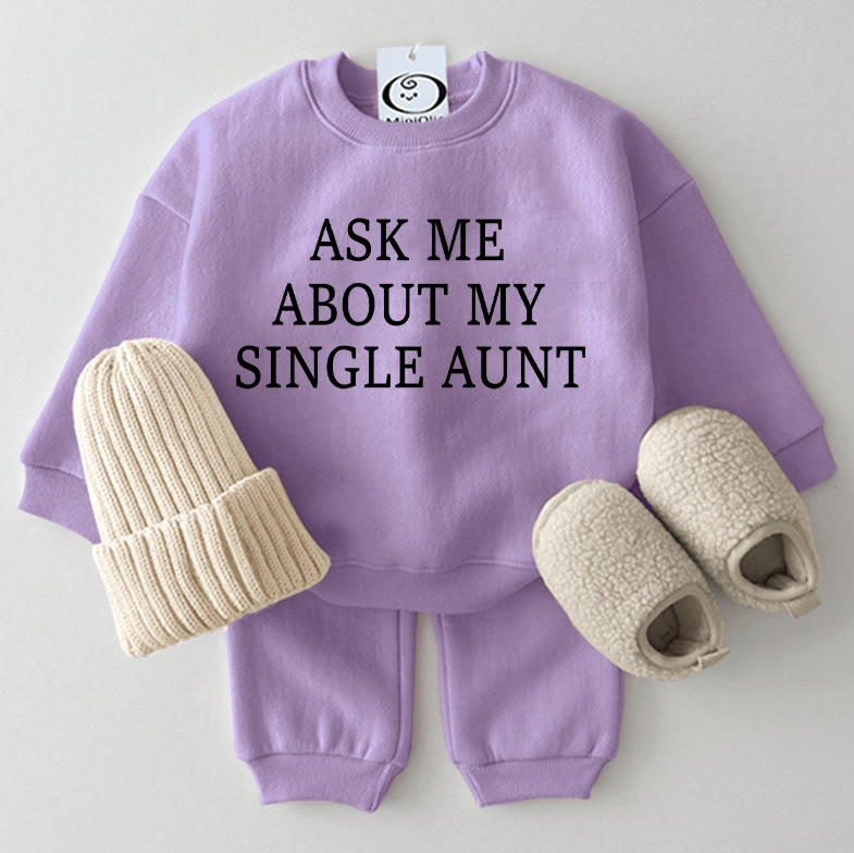 ASK ME ABOUT MY SINGLE AUNT Baby 2-piece Set - Purple - 2-3T - image 1