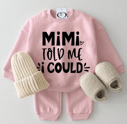MIMI TOLD ME I COULD Baby 2-piece Pink Set - Pink - 2-3T - image 1