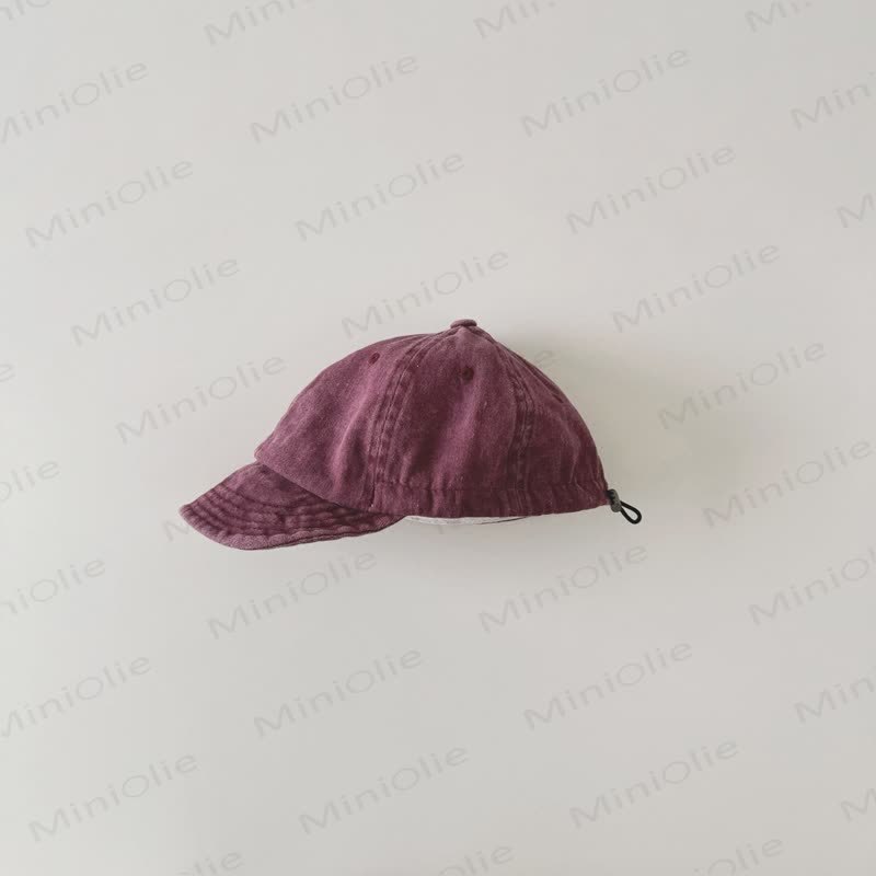 Baby Toddler Chic Washed Peaked Cap - Wine Red - 6M-3T - image 9