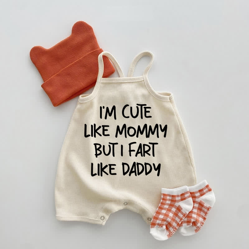 I'M CUTE LIKE MOMMY BUT I FART LIKE DADDY Baby Romper - Beige - 18-24M - image 1