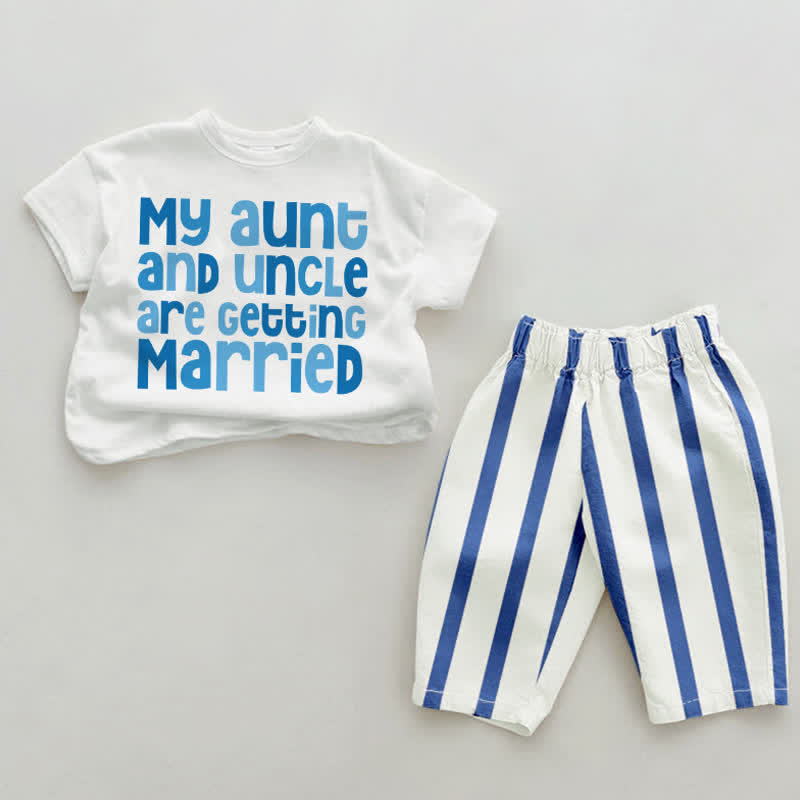 MY AUNT AND UNCLE ARE GETTING MARRIED Baby Set - White&Blue - 2-3T - image 1