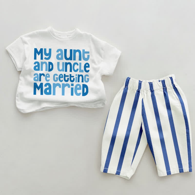 MY AUNT AND UNCLE ARE GETTING MARRIED Baby Set - White&Blue - 2-3T - image 1