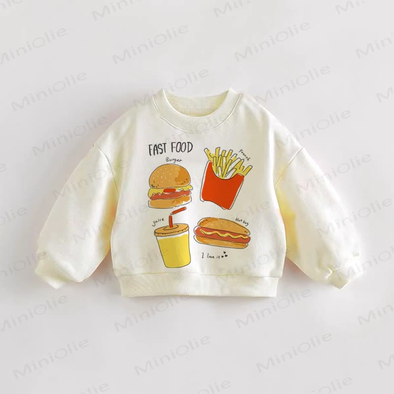 FAST FOOD Baby Toddler Sweatshirt - Cream - 3-5T - image 1